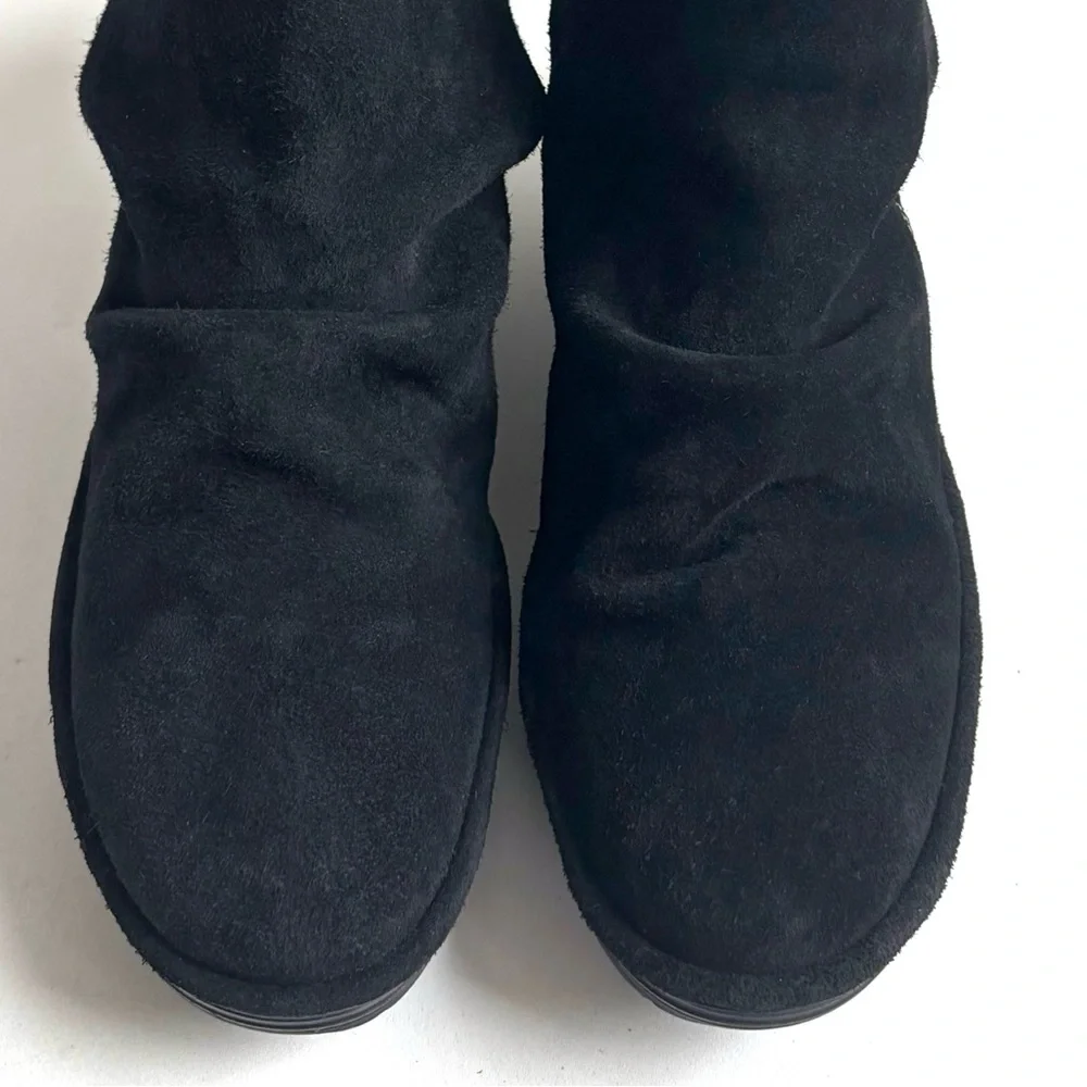 Fly London Yama Suede Wedge Ankle Boots Black Size EU 39 US 8-8.5